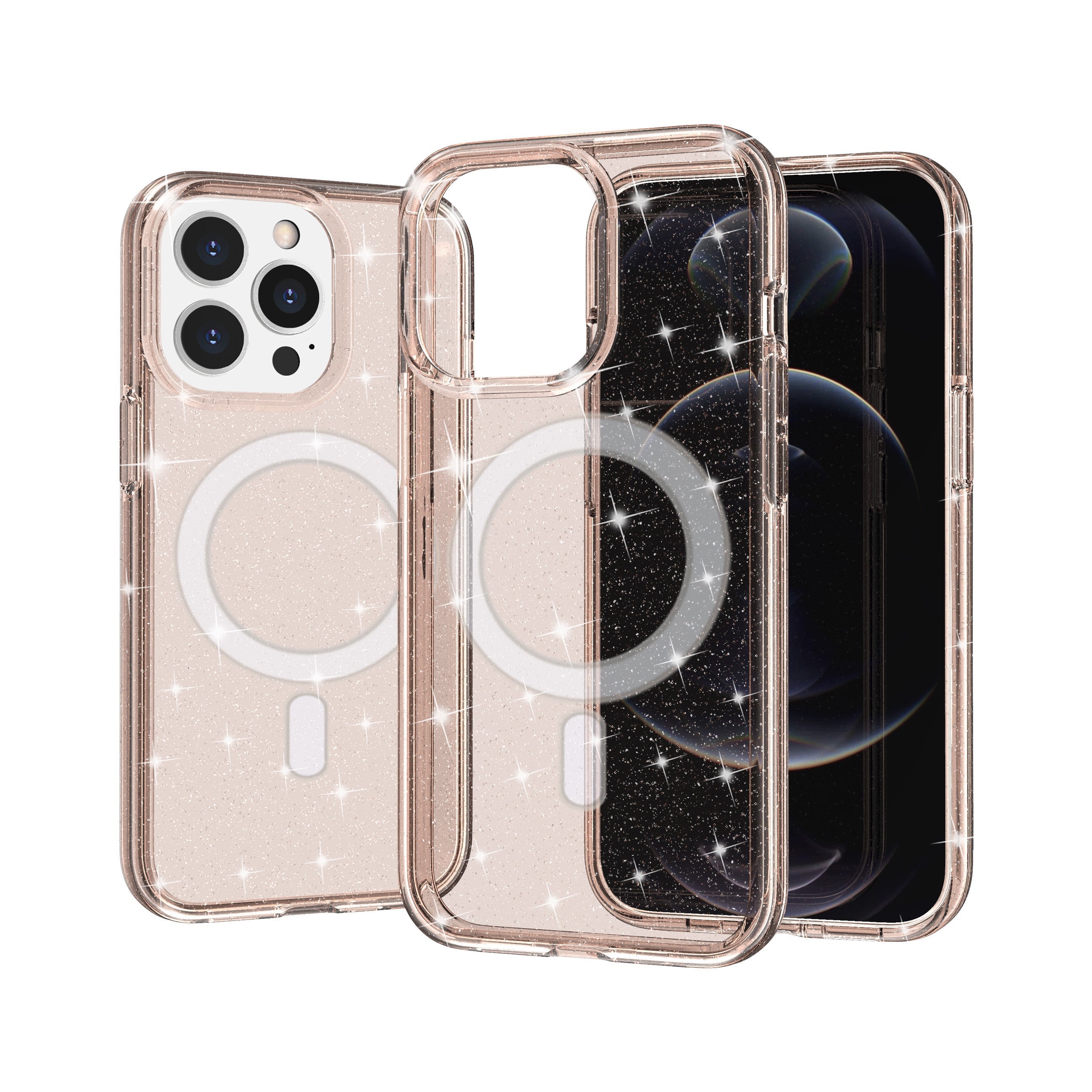 iPhone 15 Pro Magnetic Attraction Gradient Shiny Transparency Case