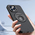 iPhone 15 Pro Max Hollow Out Ring Rotating Magnetic Suction Bracket Protective Sleeve Case