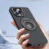 iPhone 15 Pro Hollow Out Ring Rotating Magnetic Suction Bracket Protective Sleeve Case