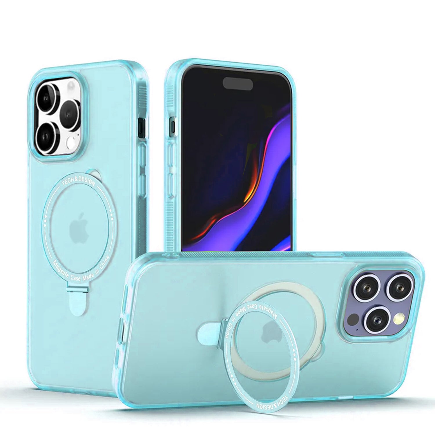 iPhone 15 Pro Max Translucency Magnetic Suction Bracket Phone Case