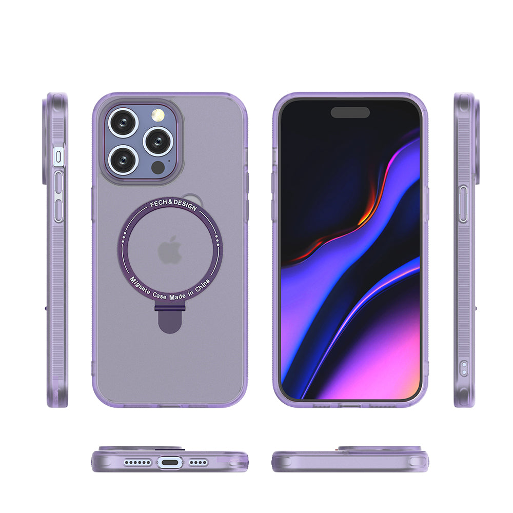 iPhone 15 Pro Max Translucency Magnetic Suction Bracket Phone Case