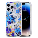 iPhone 15 Pro Max Printed Double-Layer Transparent Magnetic Suction Phone Case