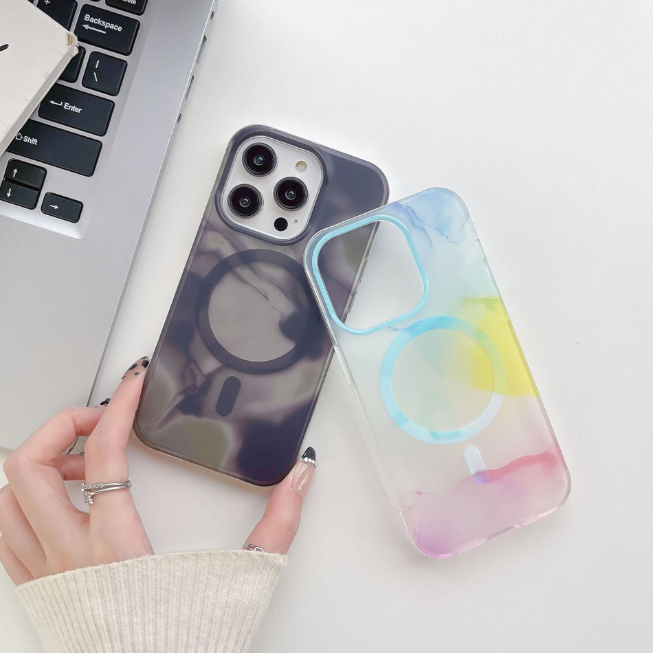 iPhone 15 Pro Ink Colorful Magnetic Phone Case