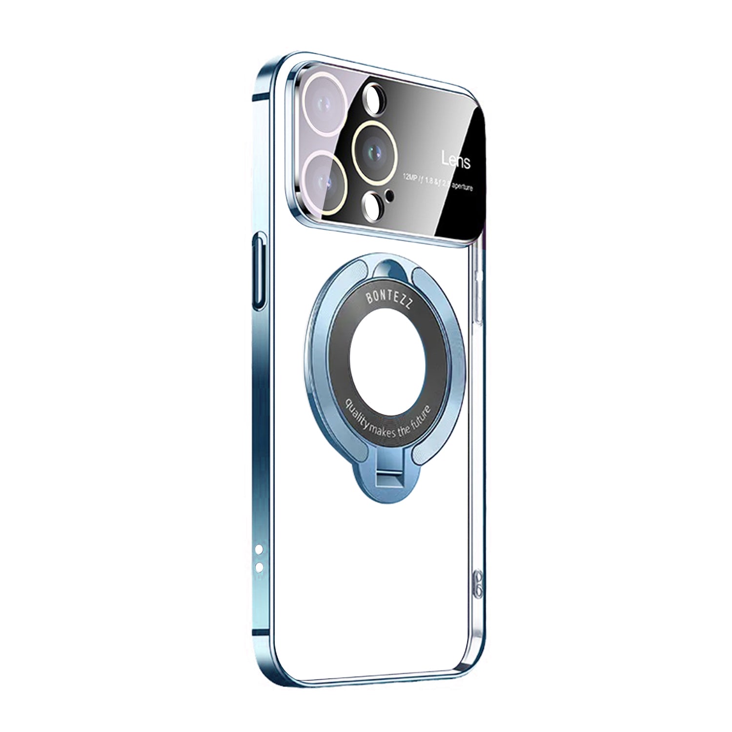 iPhone 15 Pro Max Regard Window Magnetic Suction Electroplating Integrated Bracket Phone Case