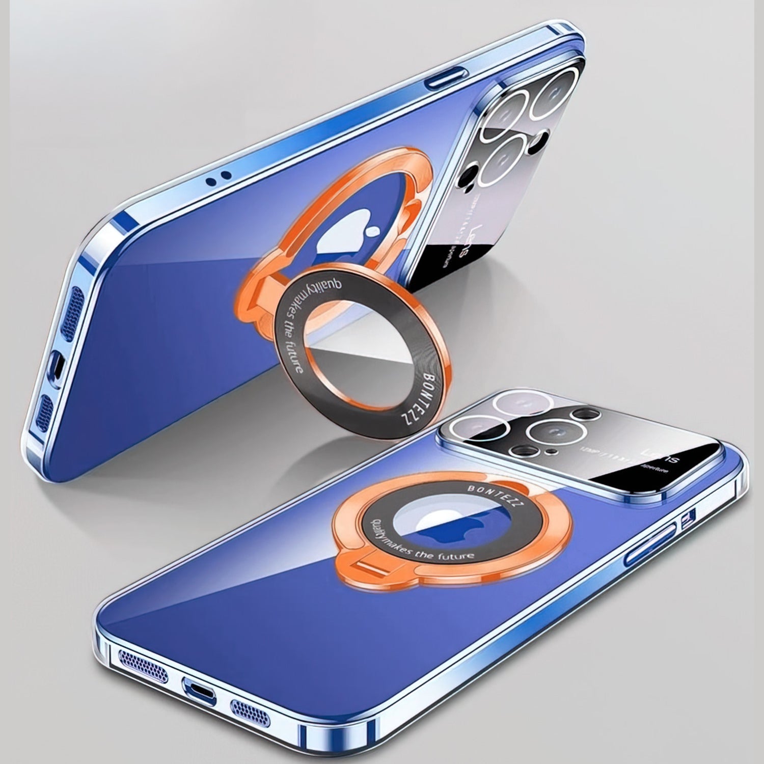 iPhone 15 Pro Max Regard Window Magnetic Suction Electroplating Integrated Bracket Phone Case