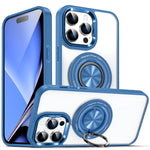 iPhone 15 Pro Transparent Silicone 360 Degree Rotating Bracket Phone Case