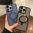 iPhone 15 Pro Max Magsafe with Stand Translucent Back Slim Protective Phone Case Comes with Same Color Lens Film