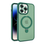 iPhone 15 Pro Magsafe with Stand Translucent Back Slim Protective Phone Case Comes with Same Color Lens Film