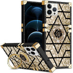 iPhone 14 Pro Max TPU Luxury Blue Stripe Fashion Case with Kickstand