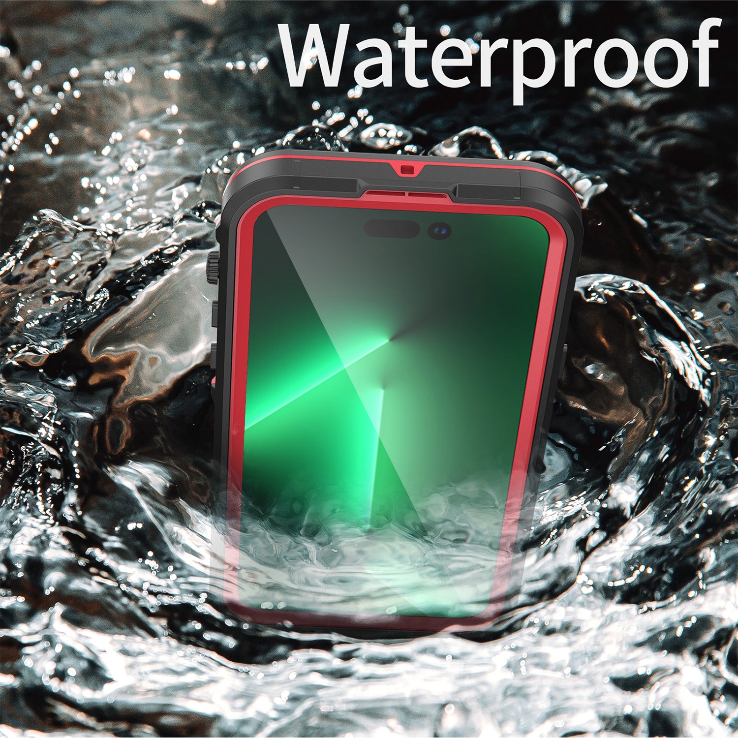 Apple iPhone 14 Pro Max (6.7") 360 Full Protective Waterproof Case with Built-in Screen Fingerprint Protector