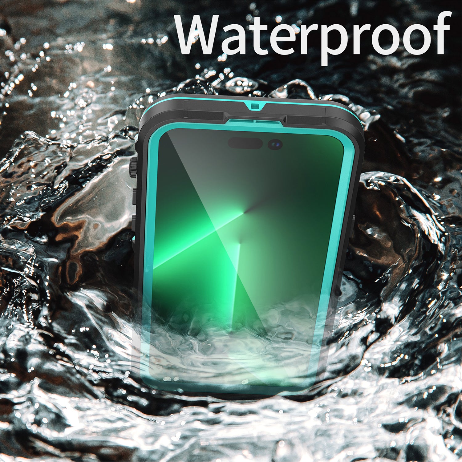 Apple iPhone 14 Pro Max (6.7") 360 Full Protective Waterproof Case with Built-in Screen Fingerprint Protector