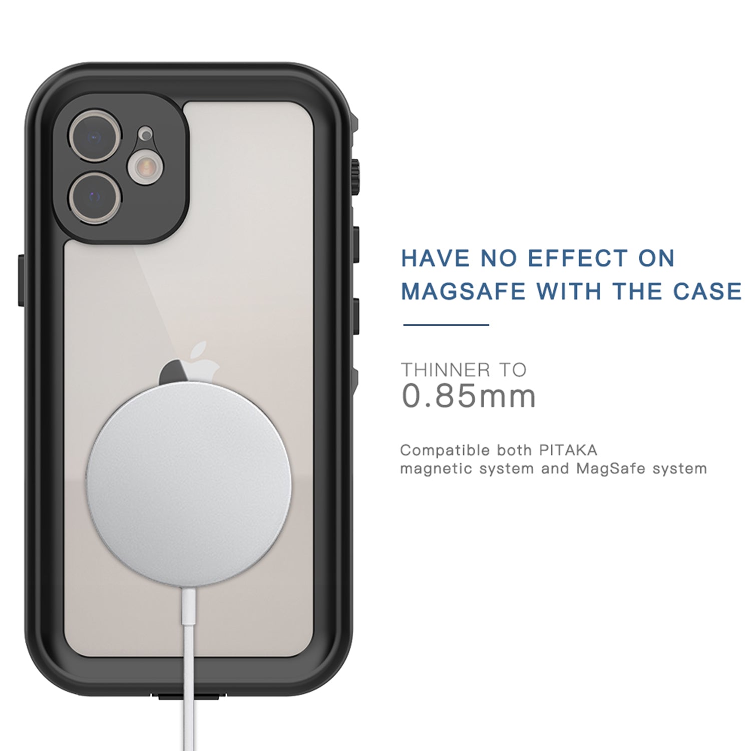 Apple iPhone 12 (6.1") 360 Full Protective Waterproof Case with Built-in Screen Fingerprint Protector