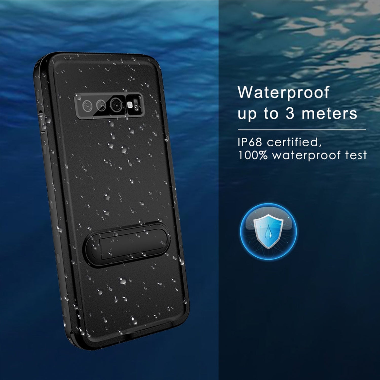 Kickstand Red Pepper Waterproof Case for Galaxy S10 Plus (6.4")