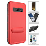 Kickstand Red Pepper Waterproof Case for Galaxy S10 (6.1")