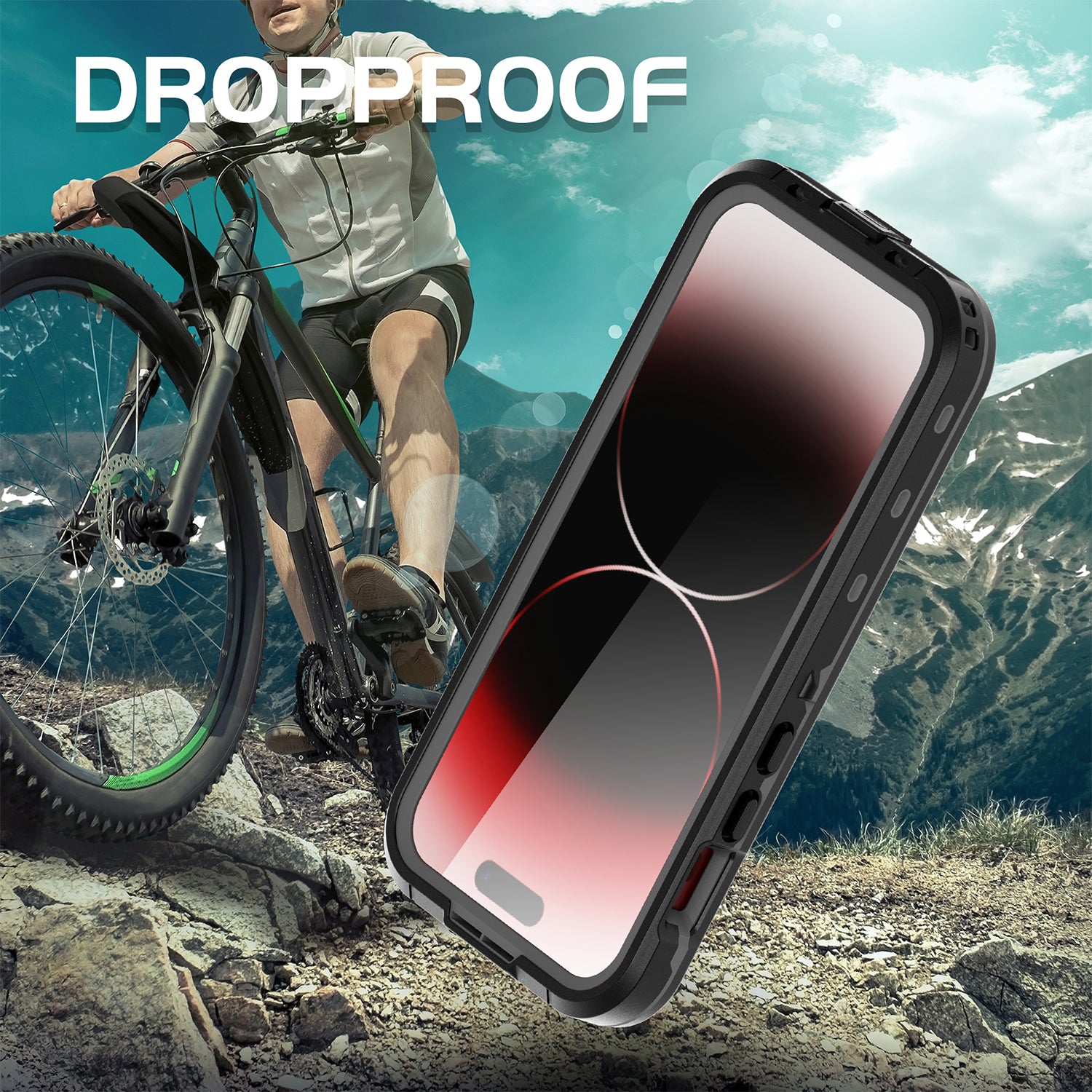 iPhone 15 Pro 360 Full Protective Waterproof Case With Built-in Screen Fingerprint Protector