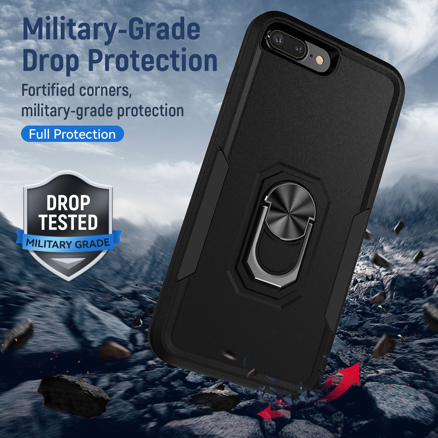 iPhone 6/7/8 Plus Kickstand fully protected heavy-duty shockproof case