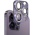 iPhone 14 Pro Max Colorful crystal diamond Camera Lens case toughened glass  aluminum all-in-one lens screen cover