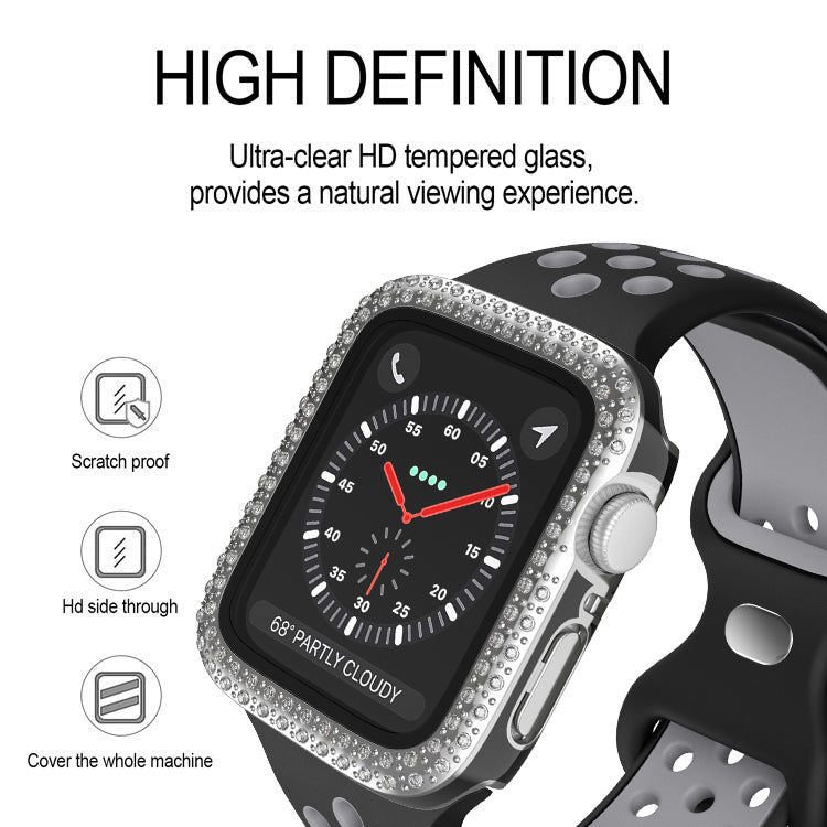 42mm 2 in 1 Diamond Bumper Case with Screen Protector for Apple Watch 6/5/4/3/2/1