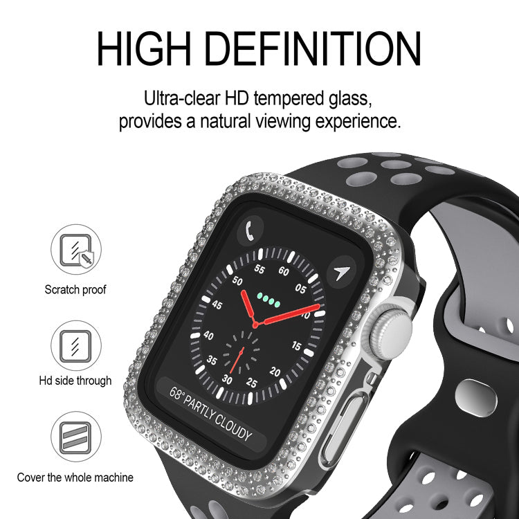 45mm 2 in 1 Diamond Bumper Case with Screen Protector for Apple Watch 7