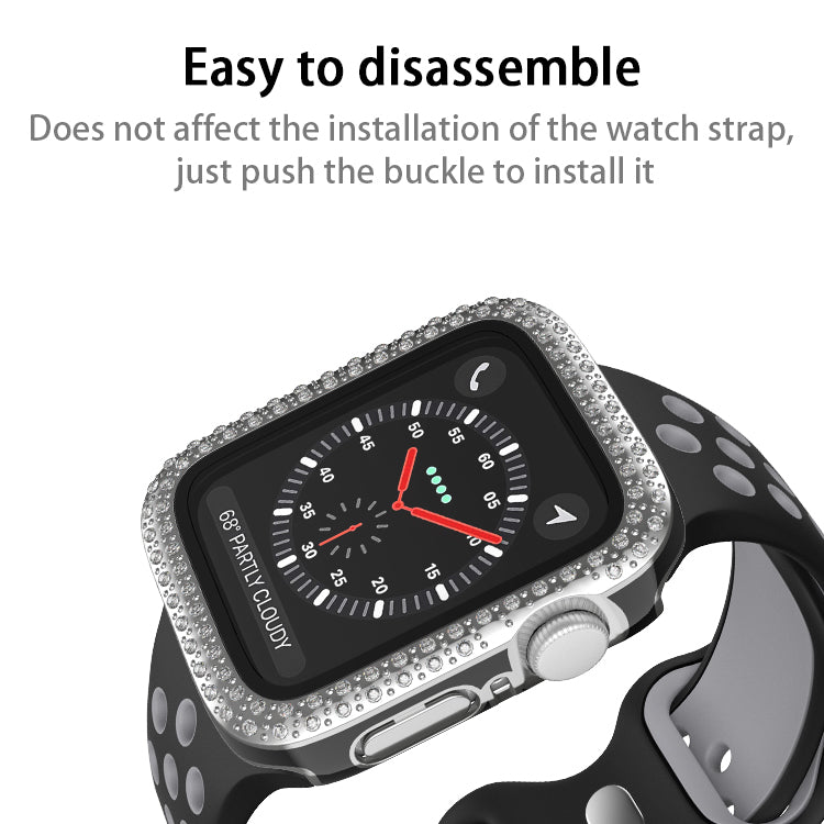 45mm 2 in 1 Diamond Bumper Case with Screen Protector for Apple Watch 7