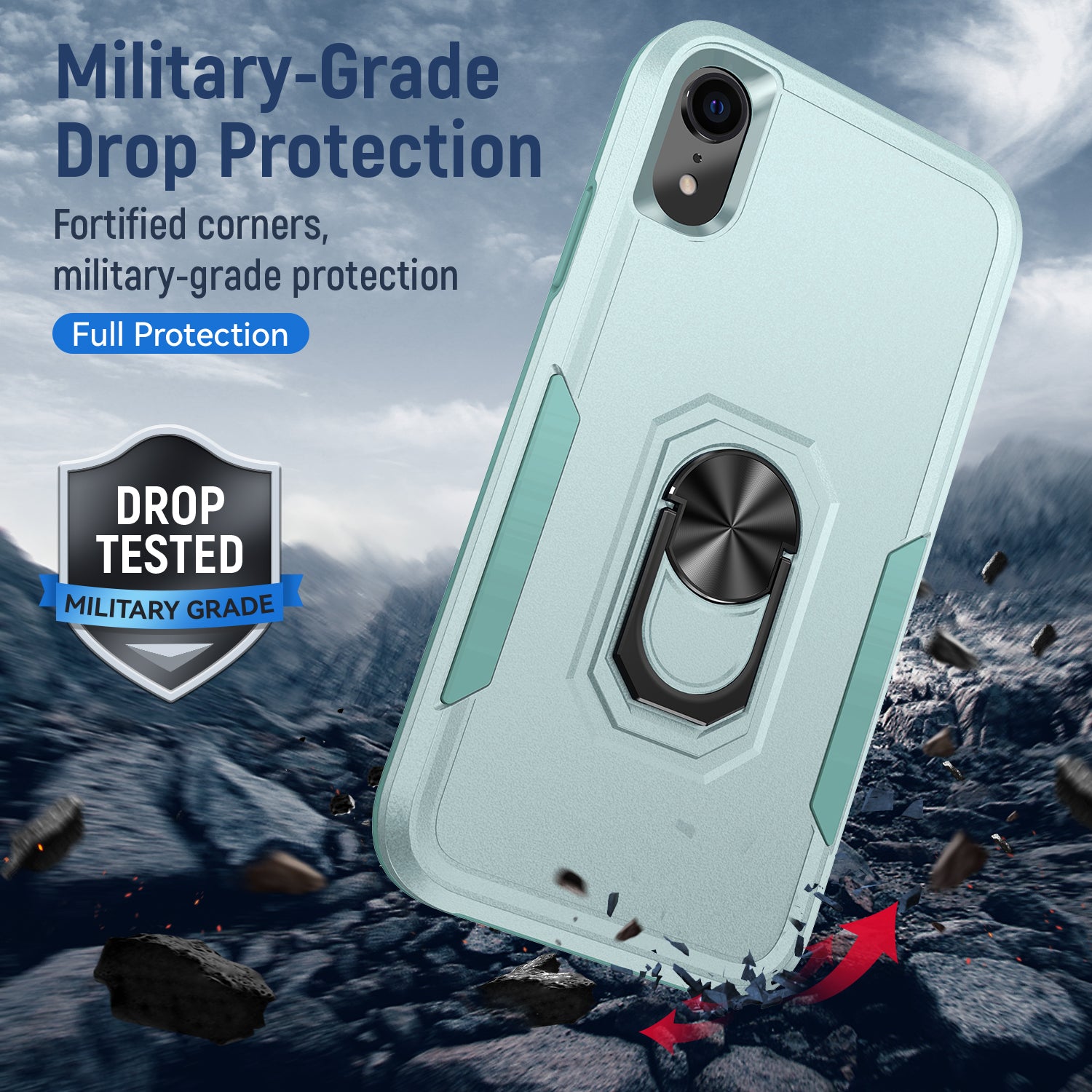 iPhone XR Kickstand fully protected heavy-duty shockproof case