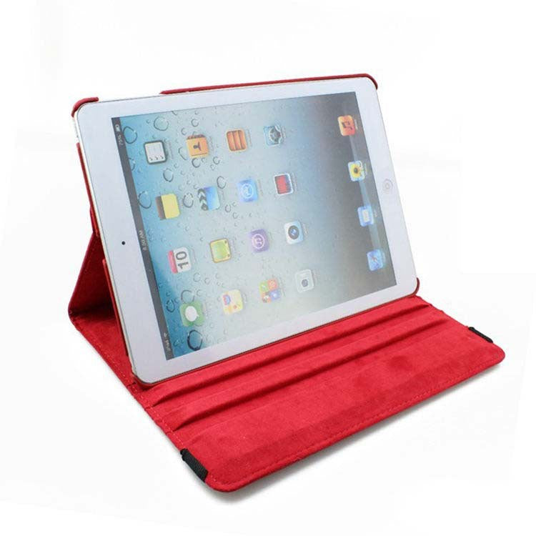 360 Degrees Rotating Leather Standing Case for iPad 4 - Hot Pink