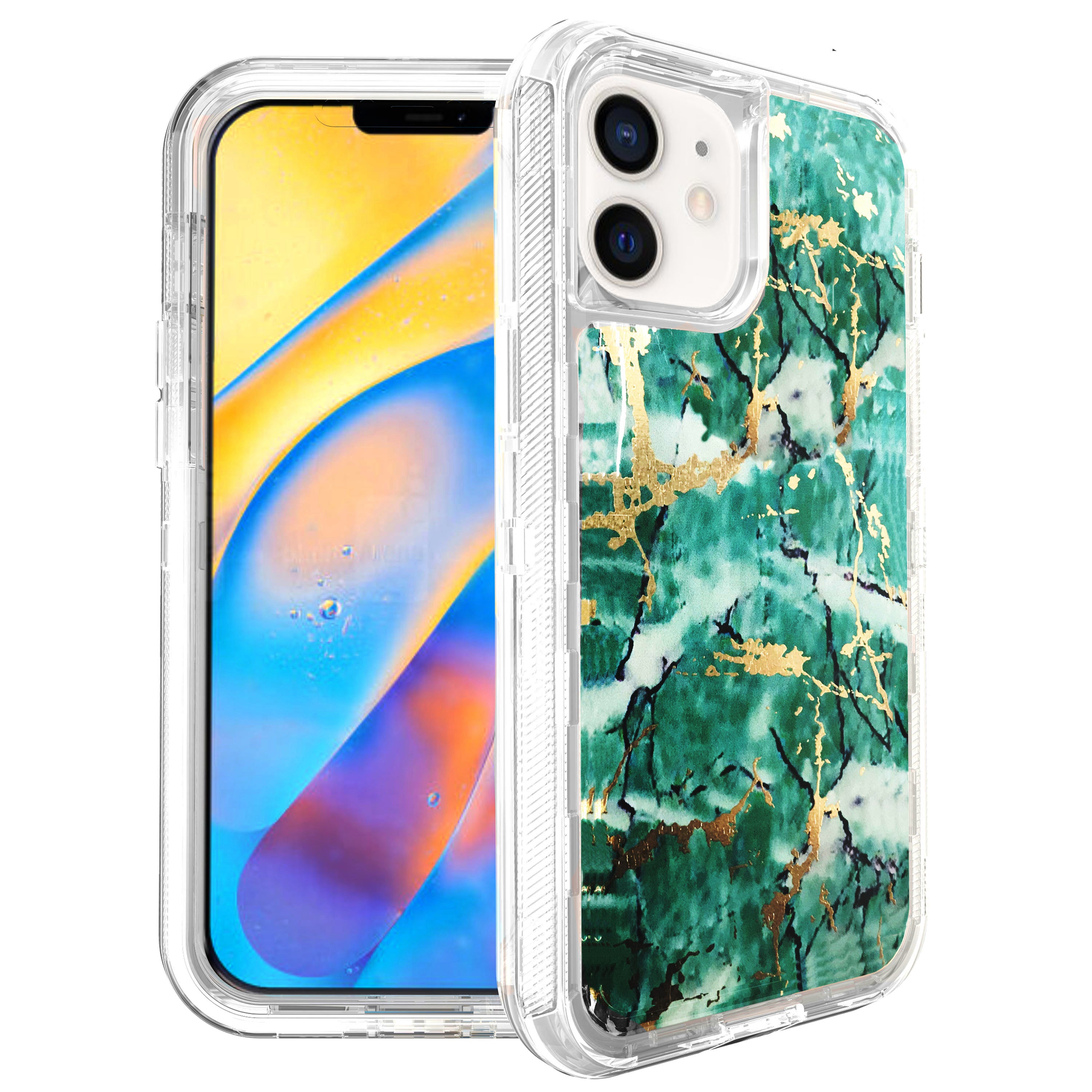 Clear Case for iPhone 12 Mini (5.4") Anti-Shock Durable Protective TPU Heavy Duty Marble case