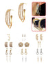 A Dozen of Dazzle Sparkling Circle Rhinestone Long Tassels Dangle Earrings (E1310)