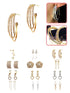 A Dozen of Fashion Rhinestone Round shape Earrings for Women (E1143)