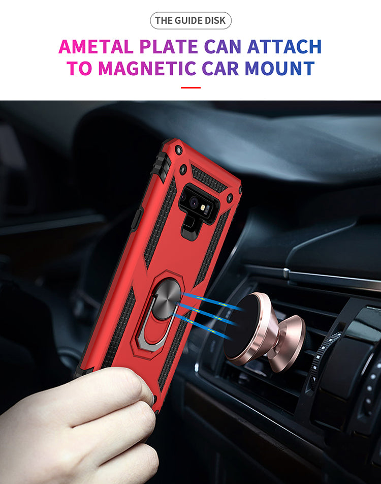 Samsung Galaxy Note 9 Dual Colors Ring Magnetic GPS car mount Phone Holder Case