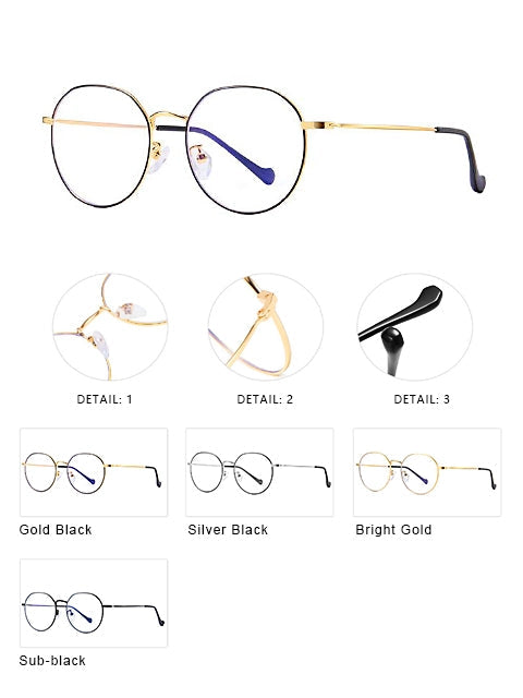 A Dozen of Blue light Blocking Computer Prescription Reading Glasses Metal Frame (1903)