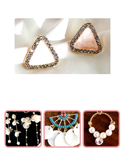 A Dozen of Triangle Earrings Rhinestone Elegant Jewelry(1904251-3)