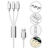 3 in 1 Multi Charging USB Nylon Cable Compatible with Most Smart Phones & Pads (3FT)