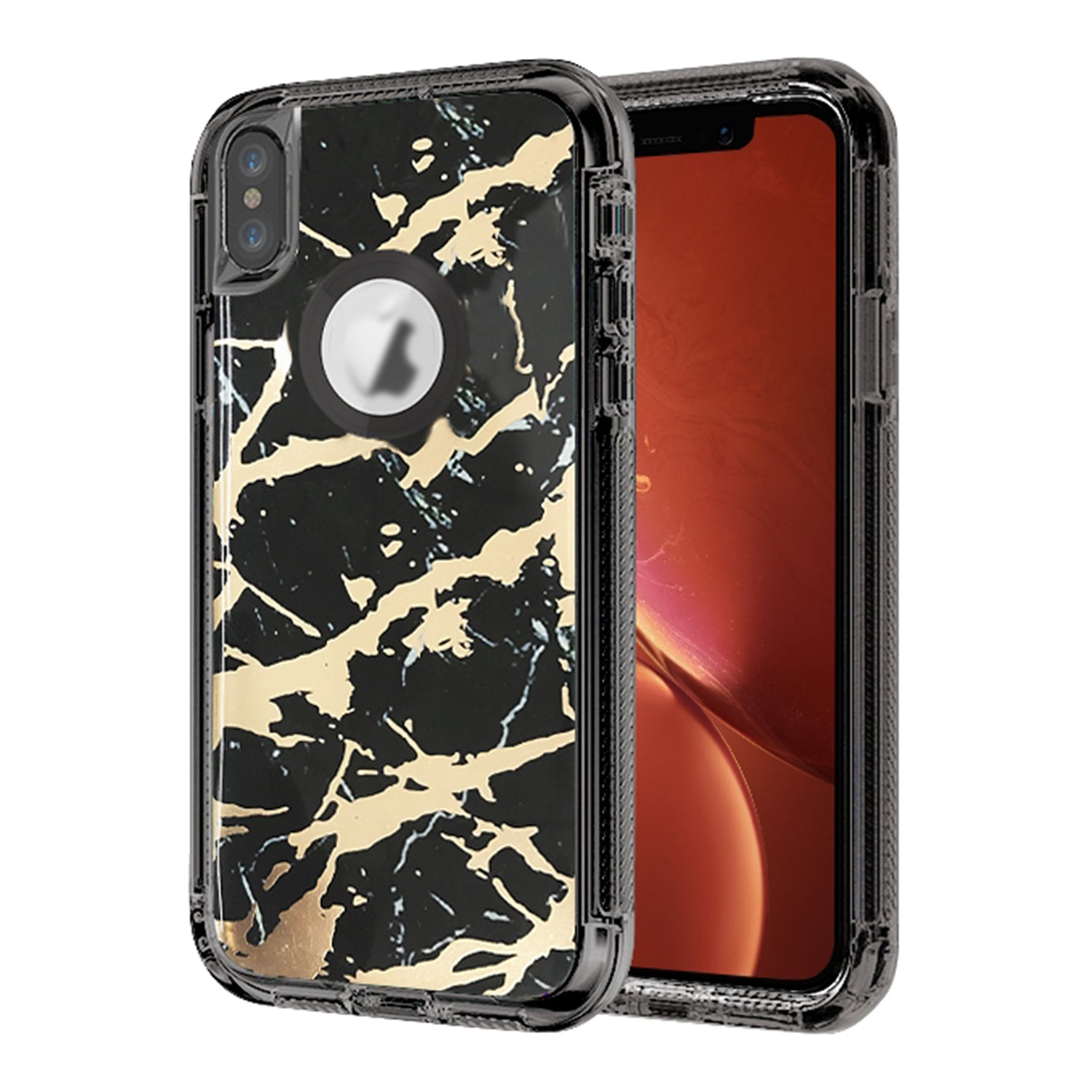 Clear Case for iPhone Xs Max Anti-Shock Durable Protective TPU Heavy Duty Marble Phone Case