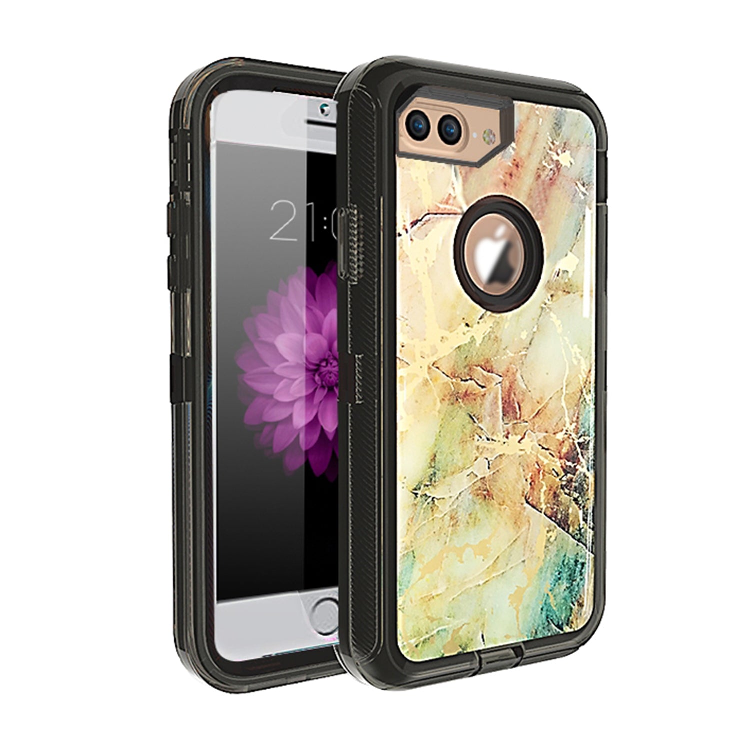 Clear Case for iPhone 8/7/6 Plus Anti-Shock Durable Protective TPU Heavy Duty Marble Phone Case