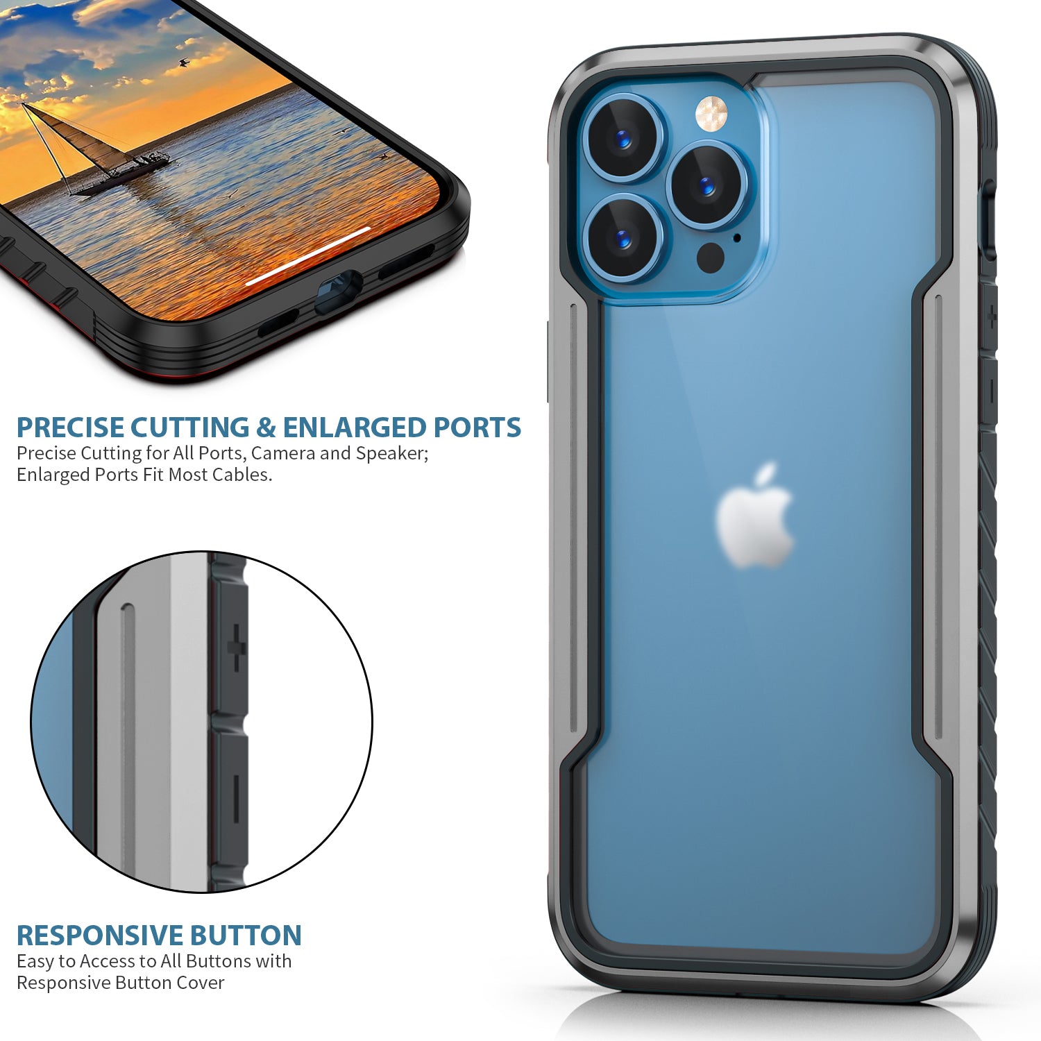 iPhone 12 Pro/12 Case with Colorful Bumper Full Body Heavy Duty case