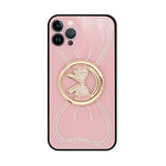 Large bow round support precise hole diamond case for iPhone 13 Pro