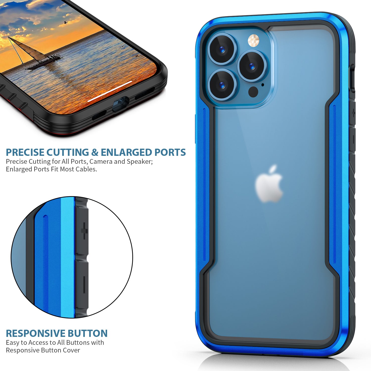 iPhone 12 Pro/12 Case with Colorful Bumper Full Body Heavy Duty case