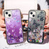 iPhone 13 Diamond inlaid on both sides, colorful butterfly quicksand  case