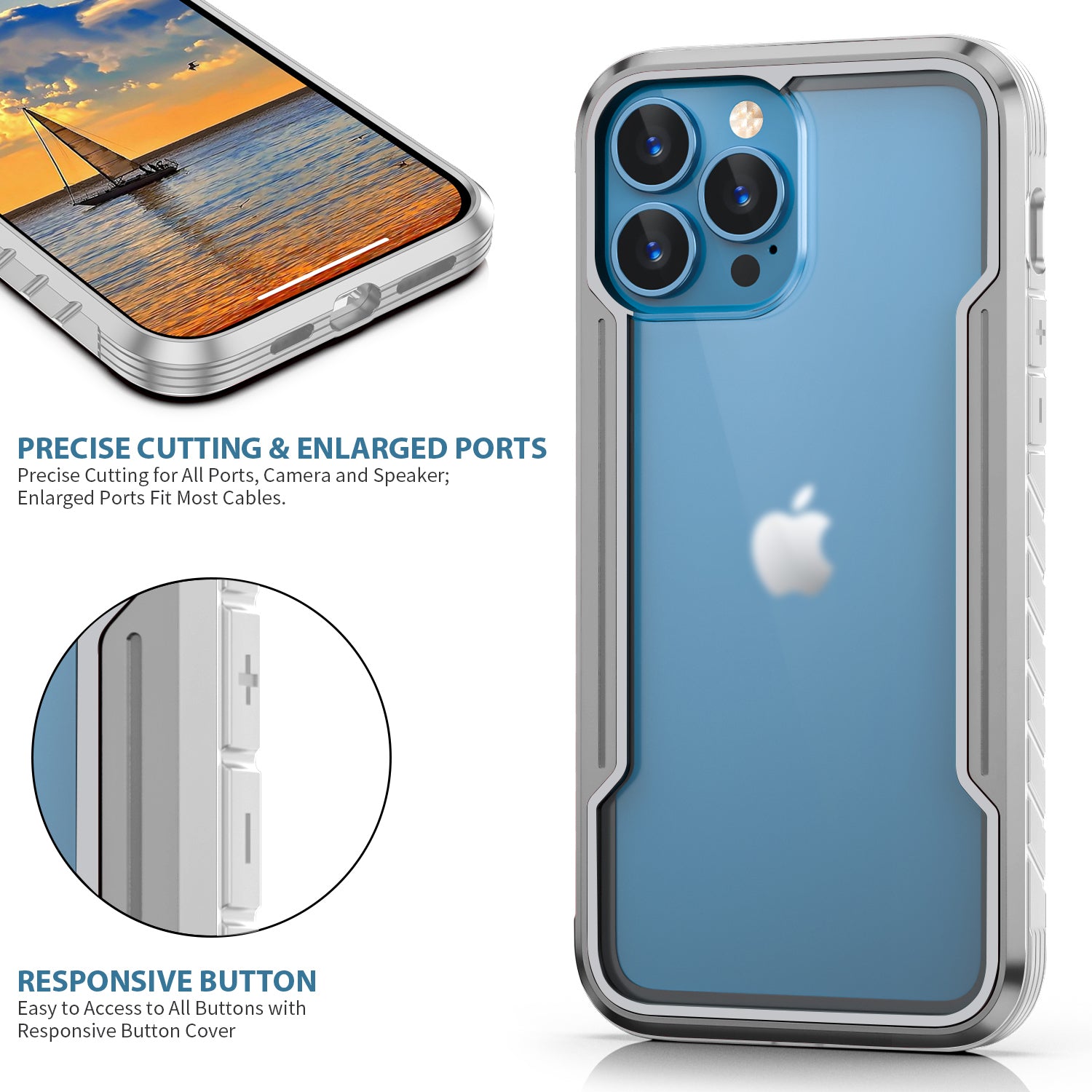 iPhone 12 Pro/12 Case with Colorful Bumper Full Body Heavy Duty case