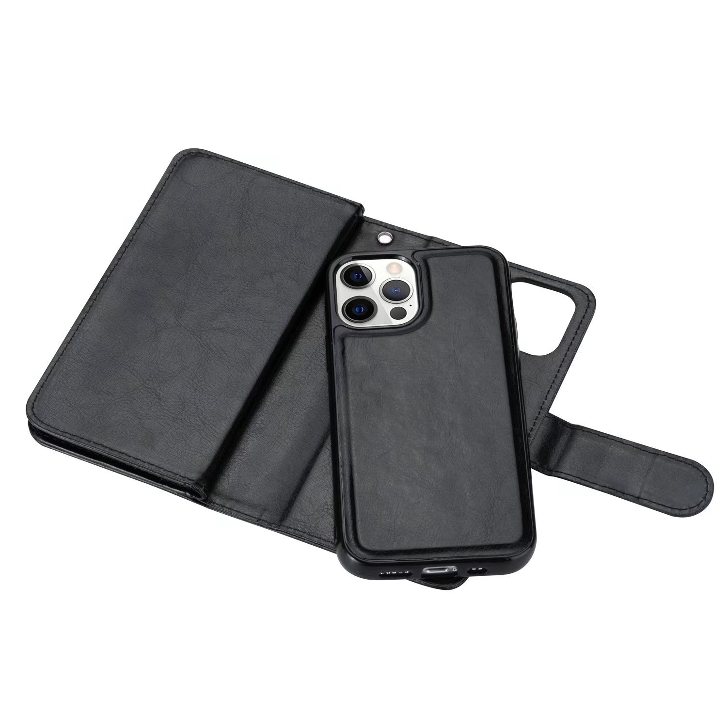 iPhone 12 Pro Max (6.7") 2 in 1 Leather Wallet Case With 9 Credit Card Slots and Removable Back Cover 