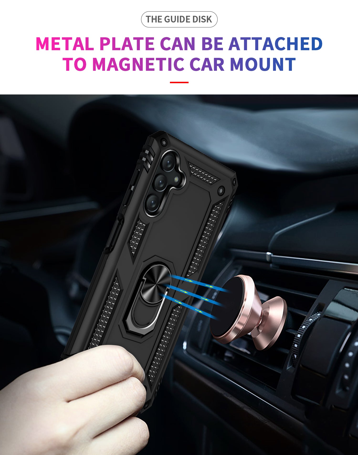 Samsung Galaxy A34 Ring Magnetic GPS car mount Phone Holder Case