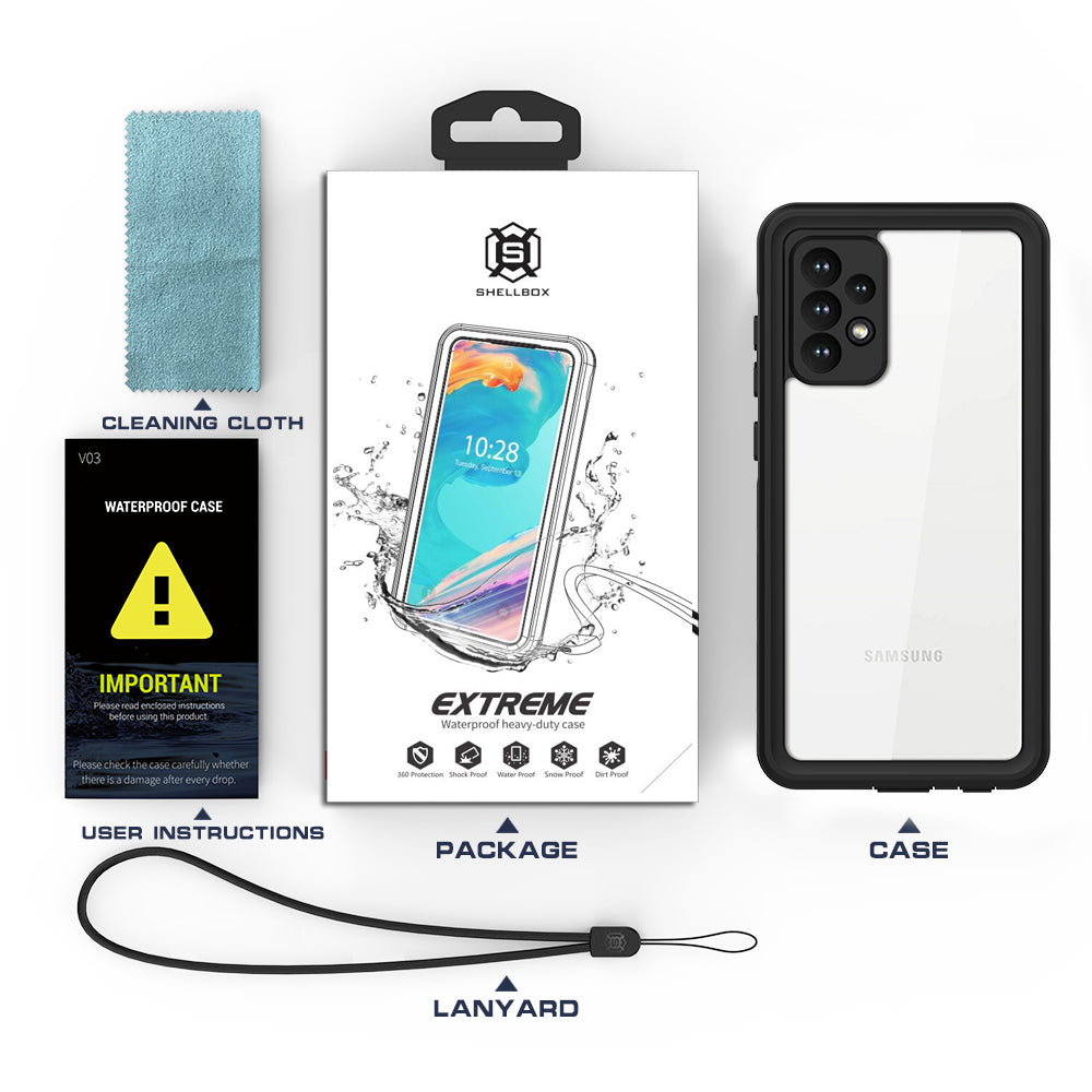 Samsung Galaxy A72 Waterproof and Dustproof Full Protection Phone Case-Black