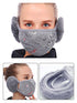 Autumn Winter Warm Plush Face Mask For Women - Gray