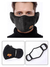 Autumn Winter Warm Plush Face Mask For Men - Black