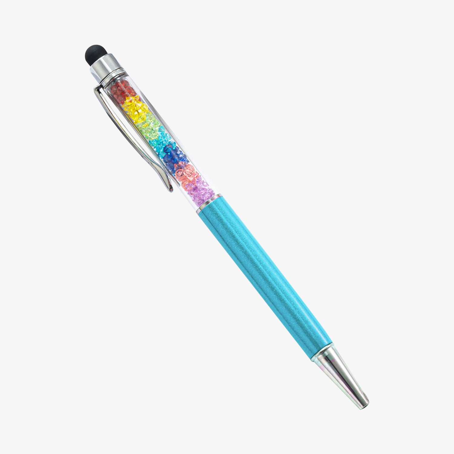 Capacitive Touch Screen Ballpoint Pen Cute Rainbow Diamond Crystal Ball Pens School Writing Supplies - Teal