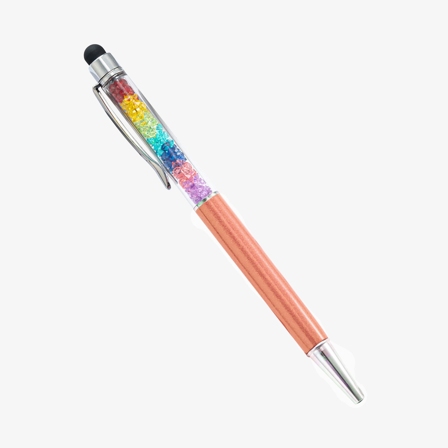 Capacitive Touch Screen Ballpoint Pen Cute Rainbow Diamond Crystal Ball Pens School Writing Supplies - Pink