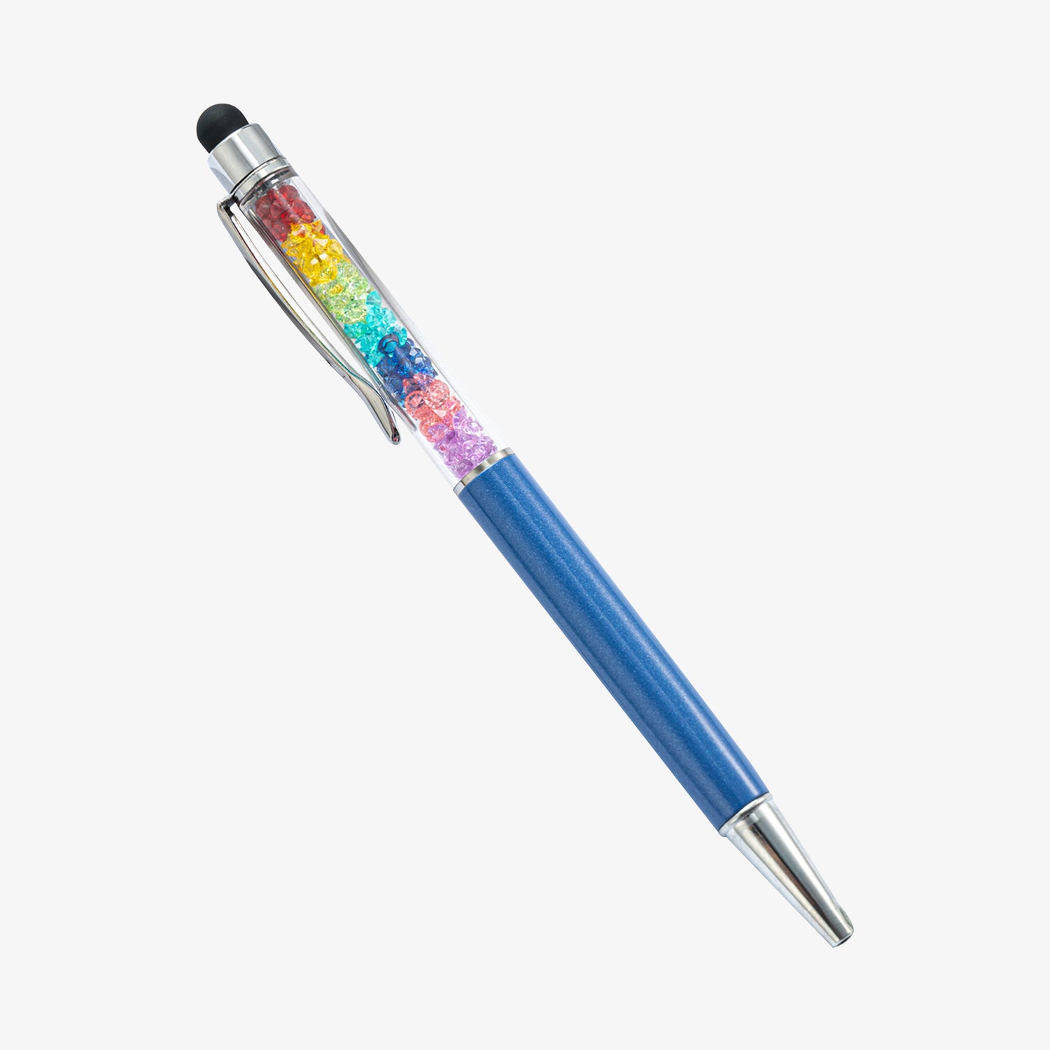 Capacitive Touch Screen Ballpoint Pen Cute Rainbow Diamond Crystal Ball Pens School Writing Supplies - Dark Blue
