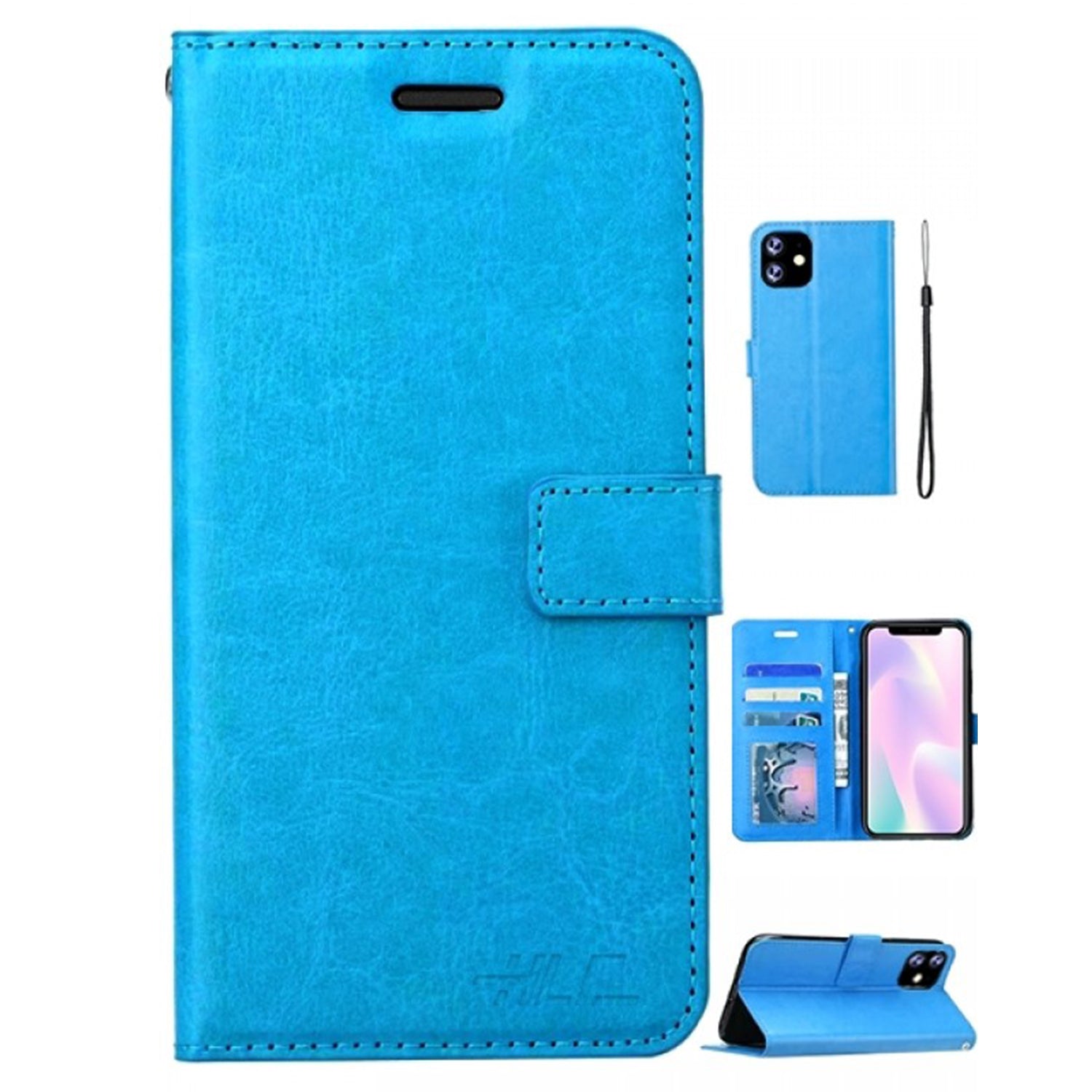 iPhone 11 Pro (5.8") Plain Leather Wallet Case Compatible