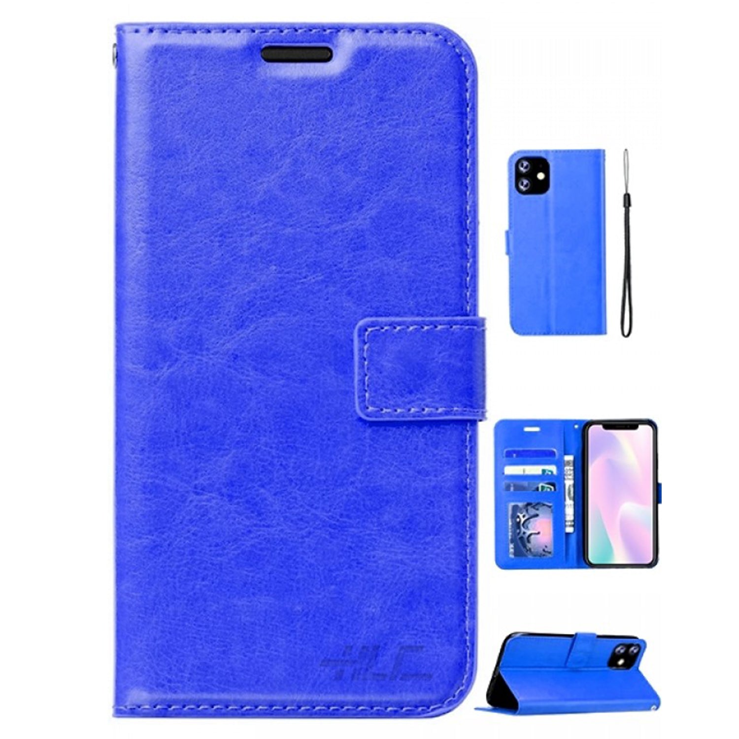 iPhone 11 Pro (5.8") Plain Leather Wallet Case Compatible